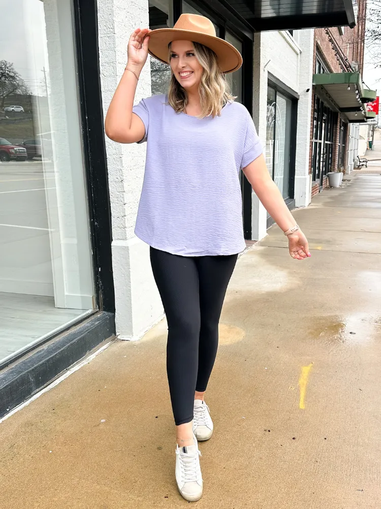 The Mollie Basic Top - Lavender