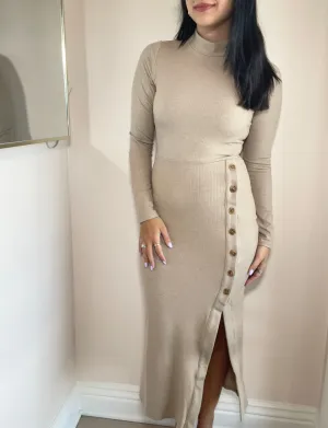 To Hope For L/S Mock Neck Midi Dress