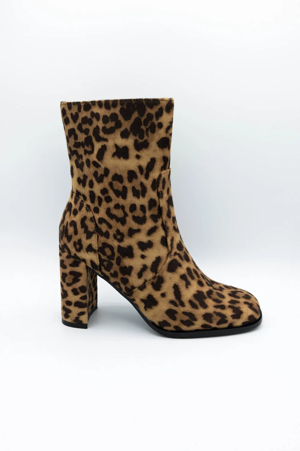 Top Moda Block Heeled Booties for Women in Leopard | IVY-1 LEOPARD