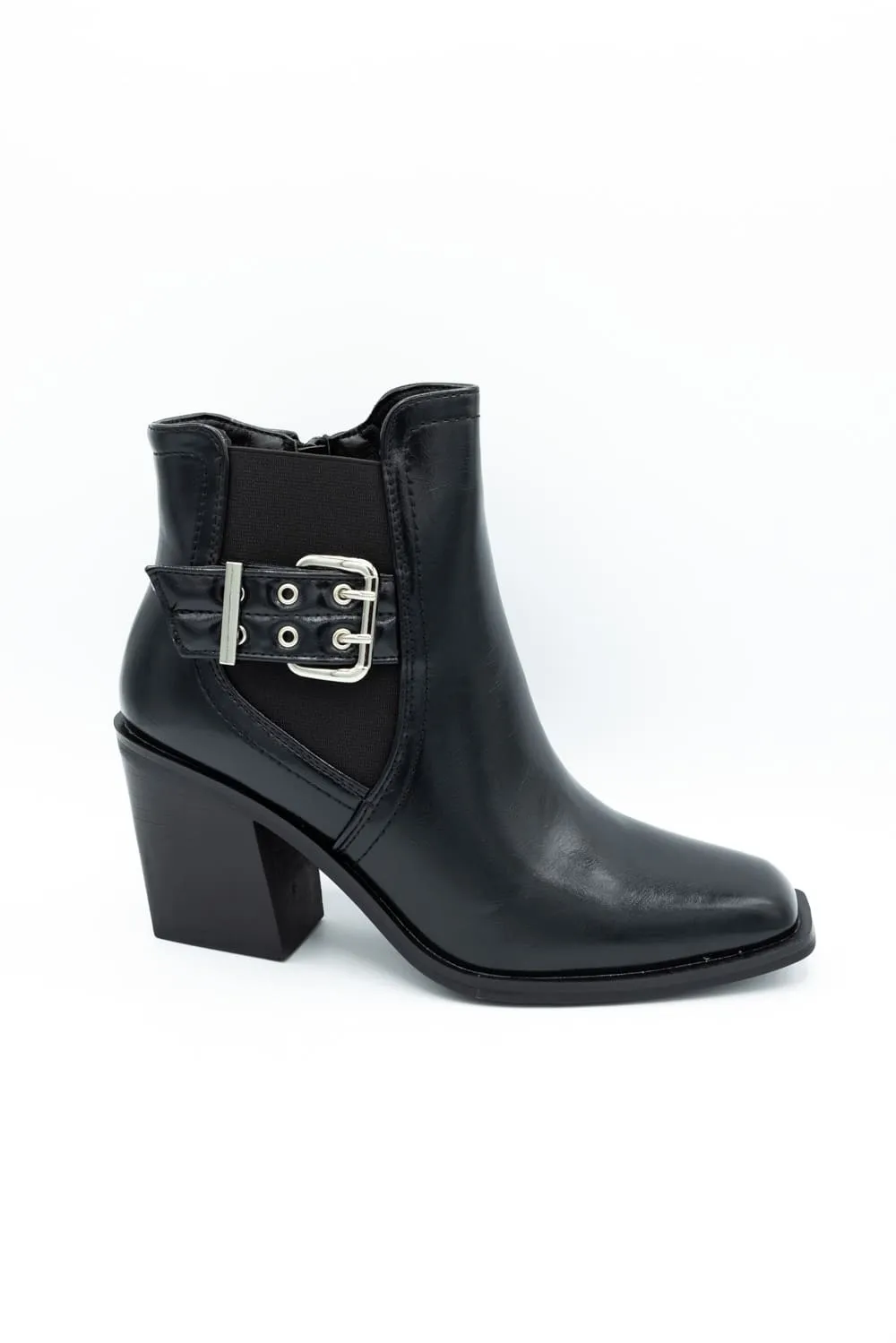 Top Moda Karen Buckle Booties for Women in Black | KAREN-8 BLACK
