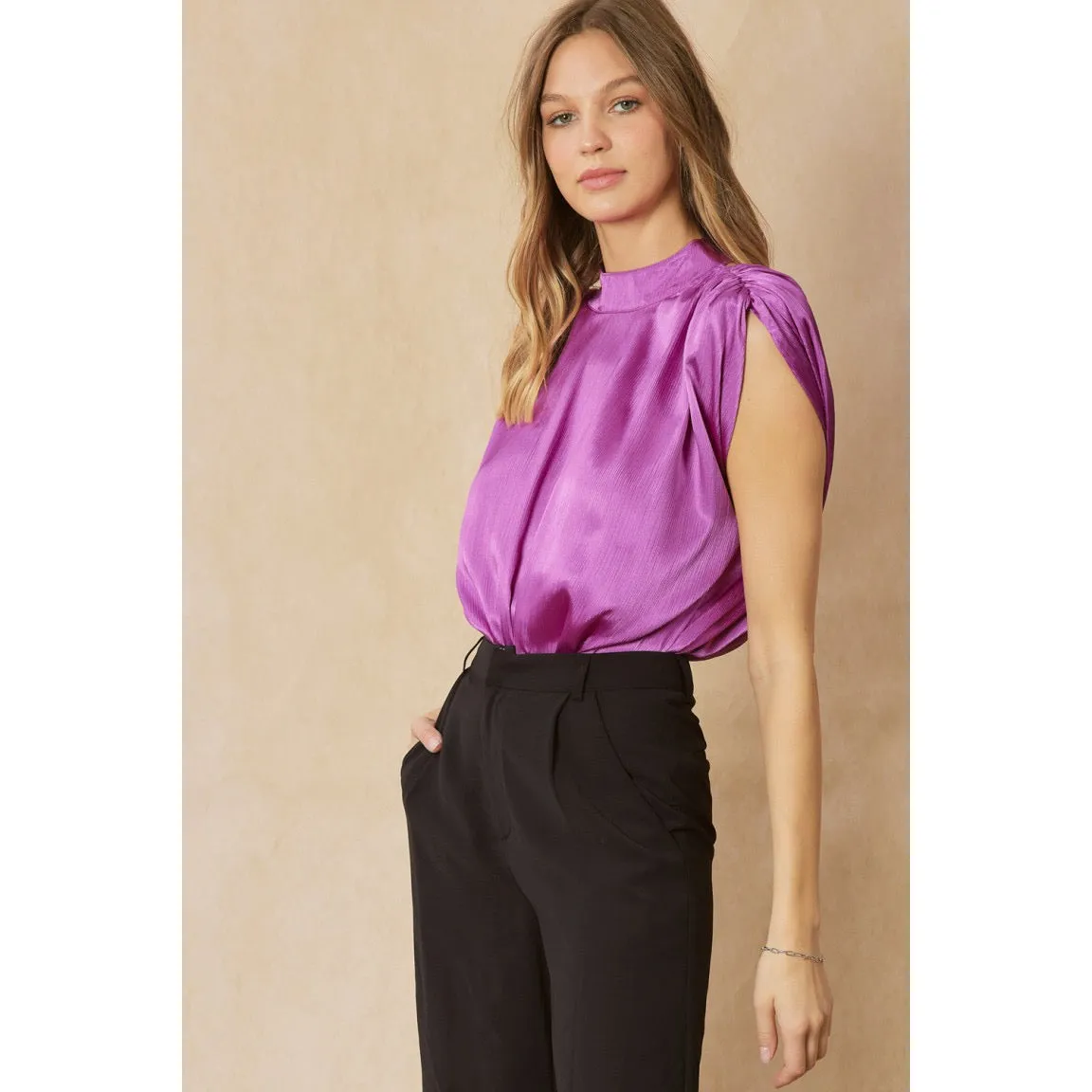 Tucked in All Day Body Suit in Orchid