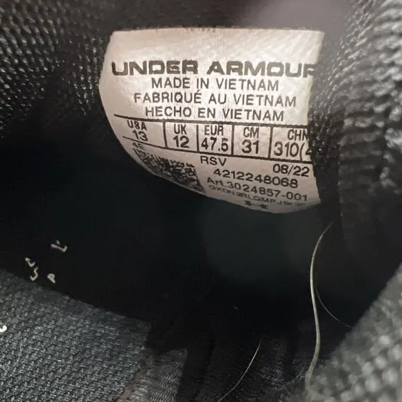 Under Armour Charged Assert 9 Mens Size 13 Black Running Shoes 3024857-001