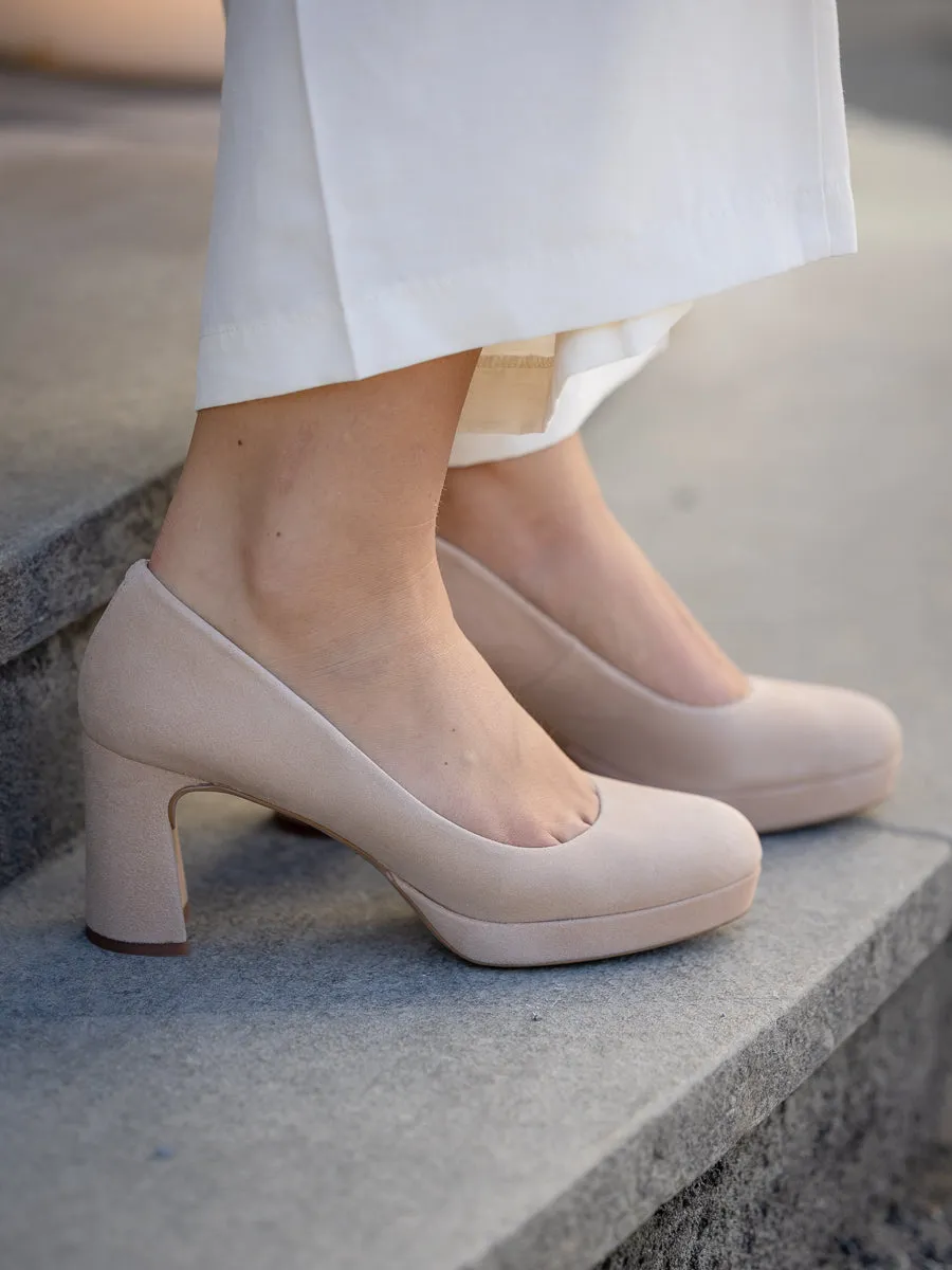 Unisa Malik nude semsket pumps med platå