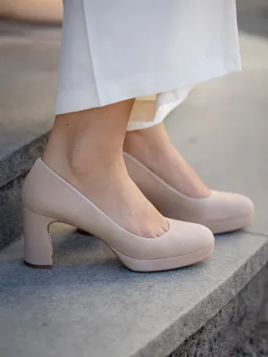 Unisa Malik nude semsket pumps med platå