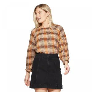 Universal Thread Women's Dressy Long Sleeve Crewneck Popover Top