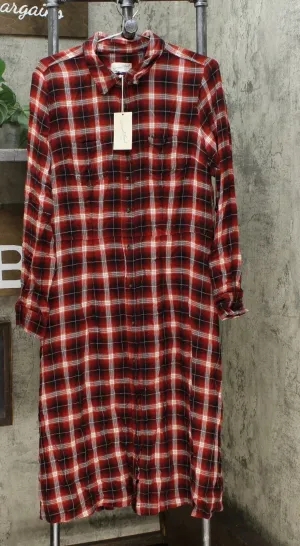 Universal Thread Women's Plaid Long Sleeve Midi Shirtdress