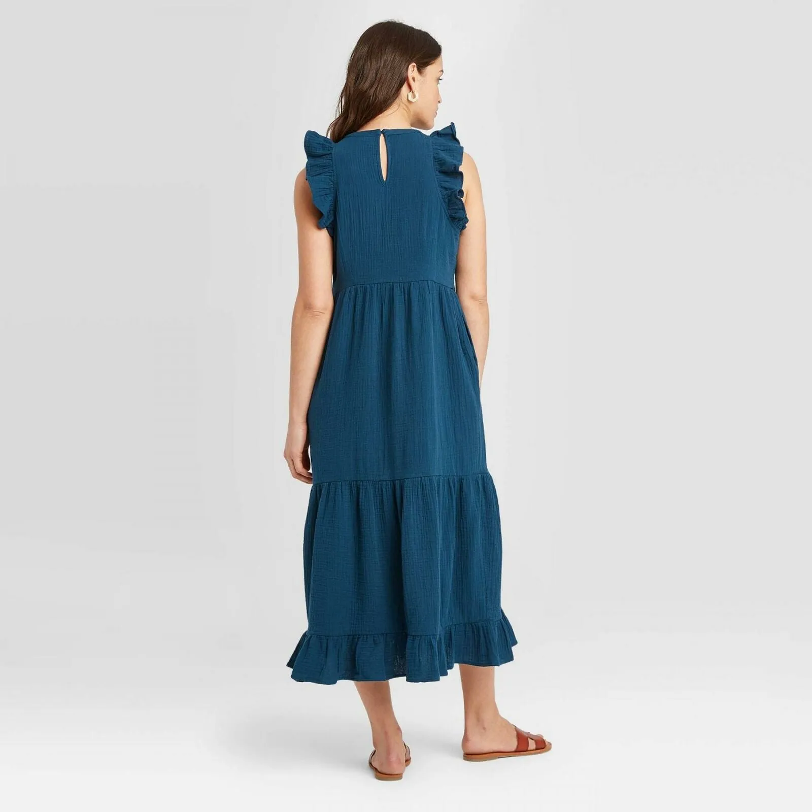 Universal Thread Women's Sleeveless Tiered Ruffle Maxi Dress