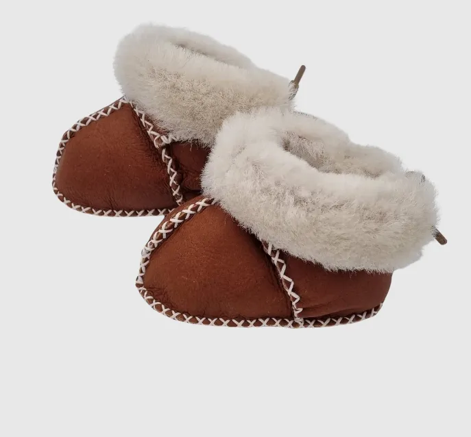 Upcycled Leather Booties  Lace Up Brown