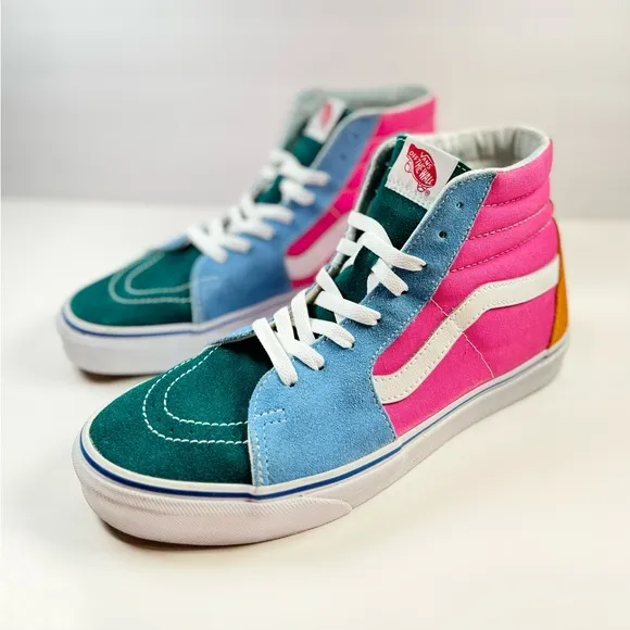 VANS SK8-HI (Suede/ Canvas) Multi/ Bright Mens Size 10