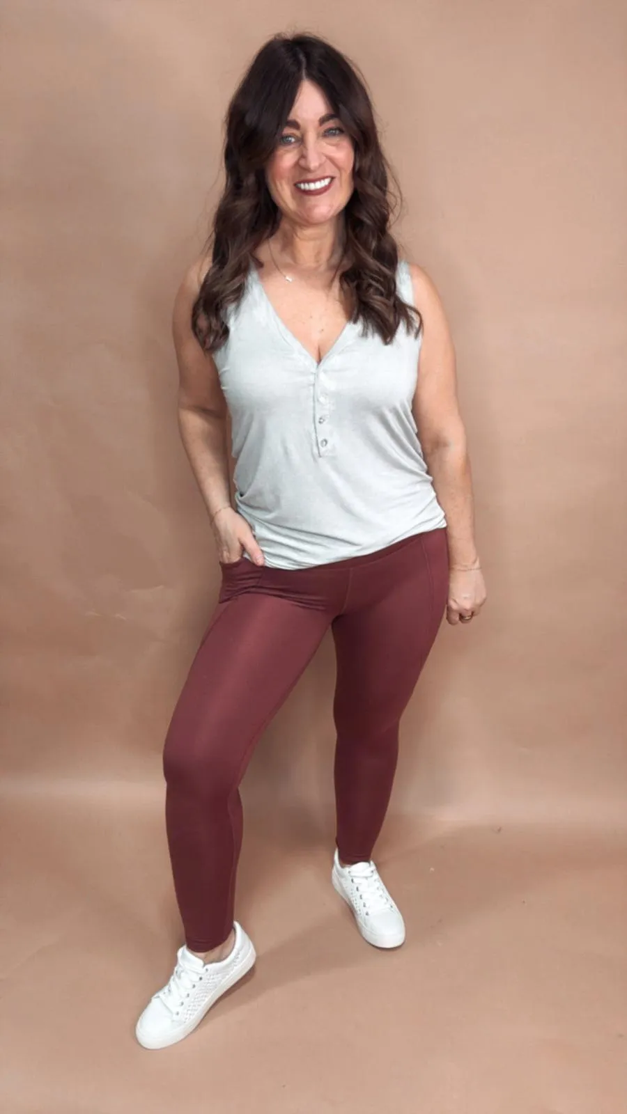 Venice Cloud Leggings in Red Pear