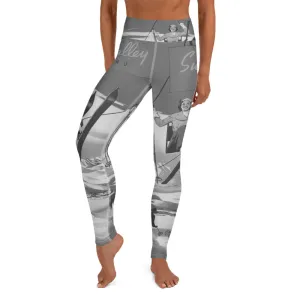Vintage Sun Valley Skier Yoga Leggings Grey