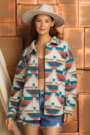 warm Aztec jacket TEAL