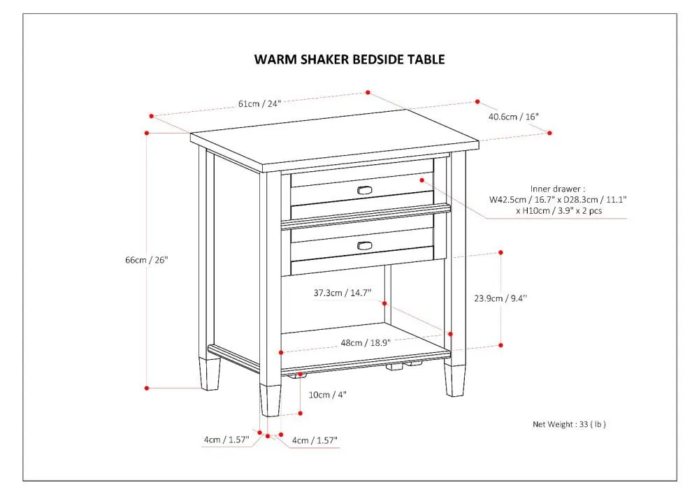 Warm Shaker Night Stand