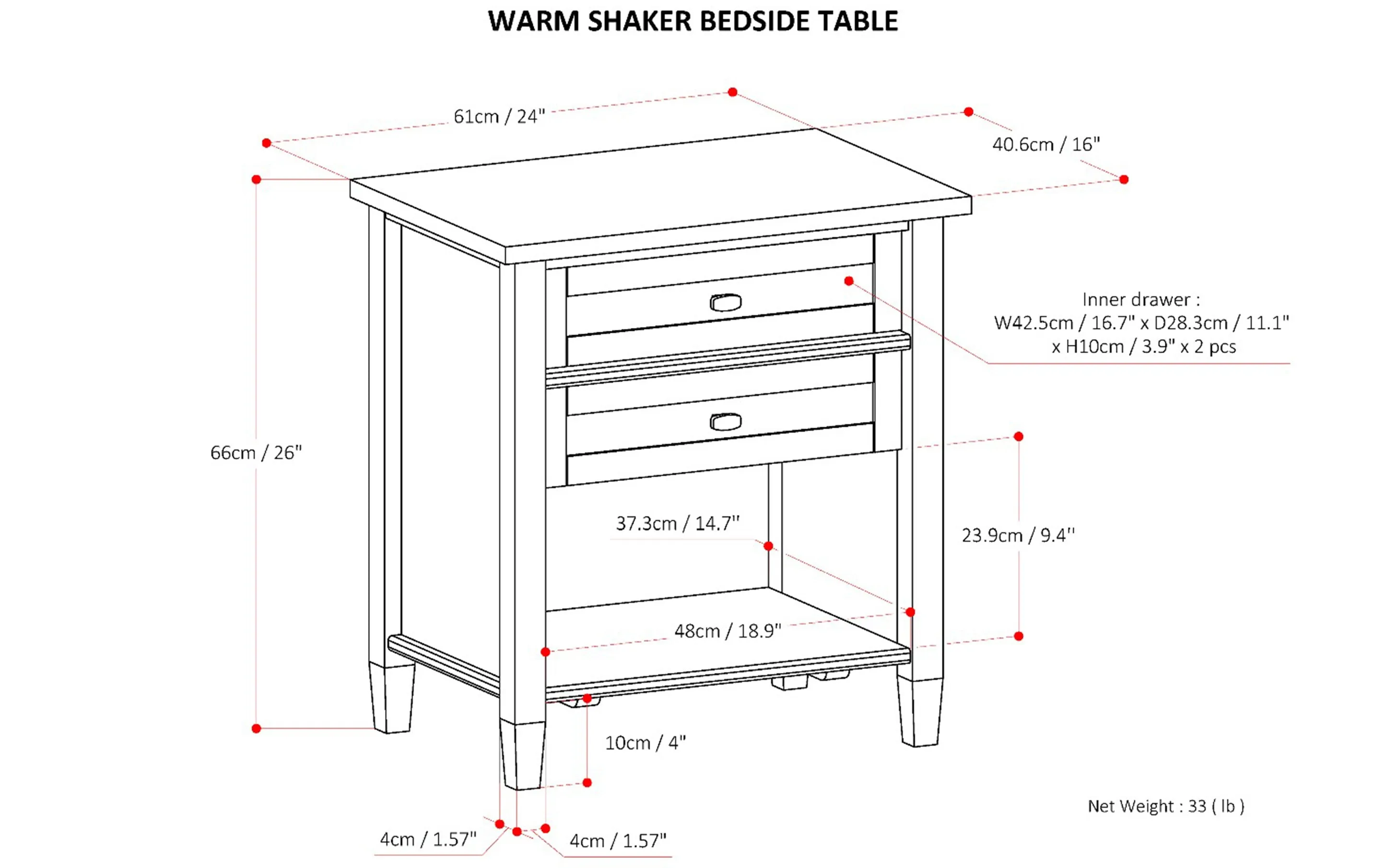 Warm Shaker Night Stand