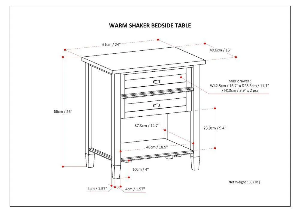 Warm Shaker Night Stand