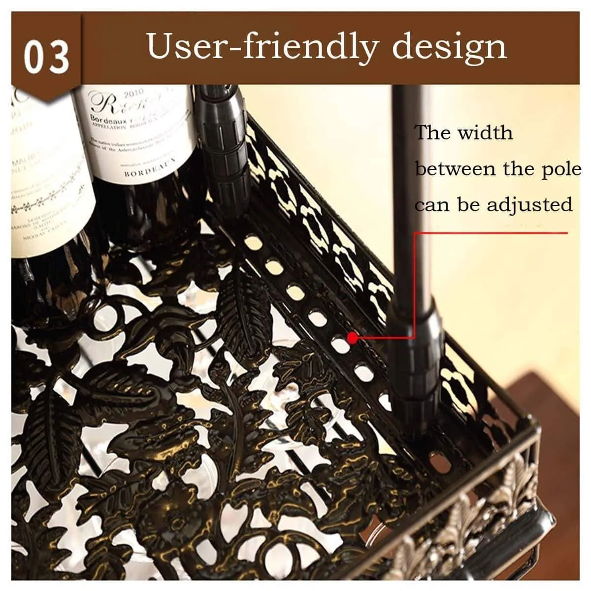 Warm Van Industrial Vintage Metal Bar Wine Glass Hanging Rack,Retro Upside Down Stemware Goblet Wine Glass Holder,Tableware Bottle Floating Shelf for Home Kitchen (Bronze, 47.2''L)