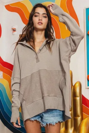 Washed Premium Terry Oversized Hoodie Top