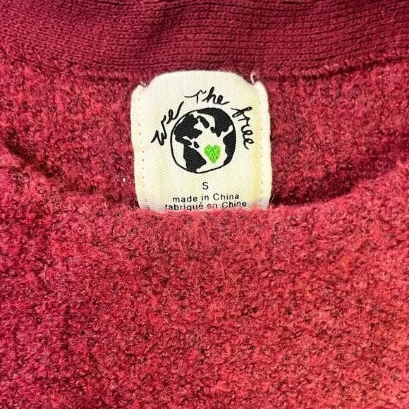 We The Free Cozy Knit Plush Pullover Eastwood Sweater Women’s Size Small Red