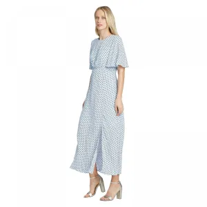 Who What Wear Women's Flutter Sleeve Paneled Maxi Dress