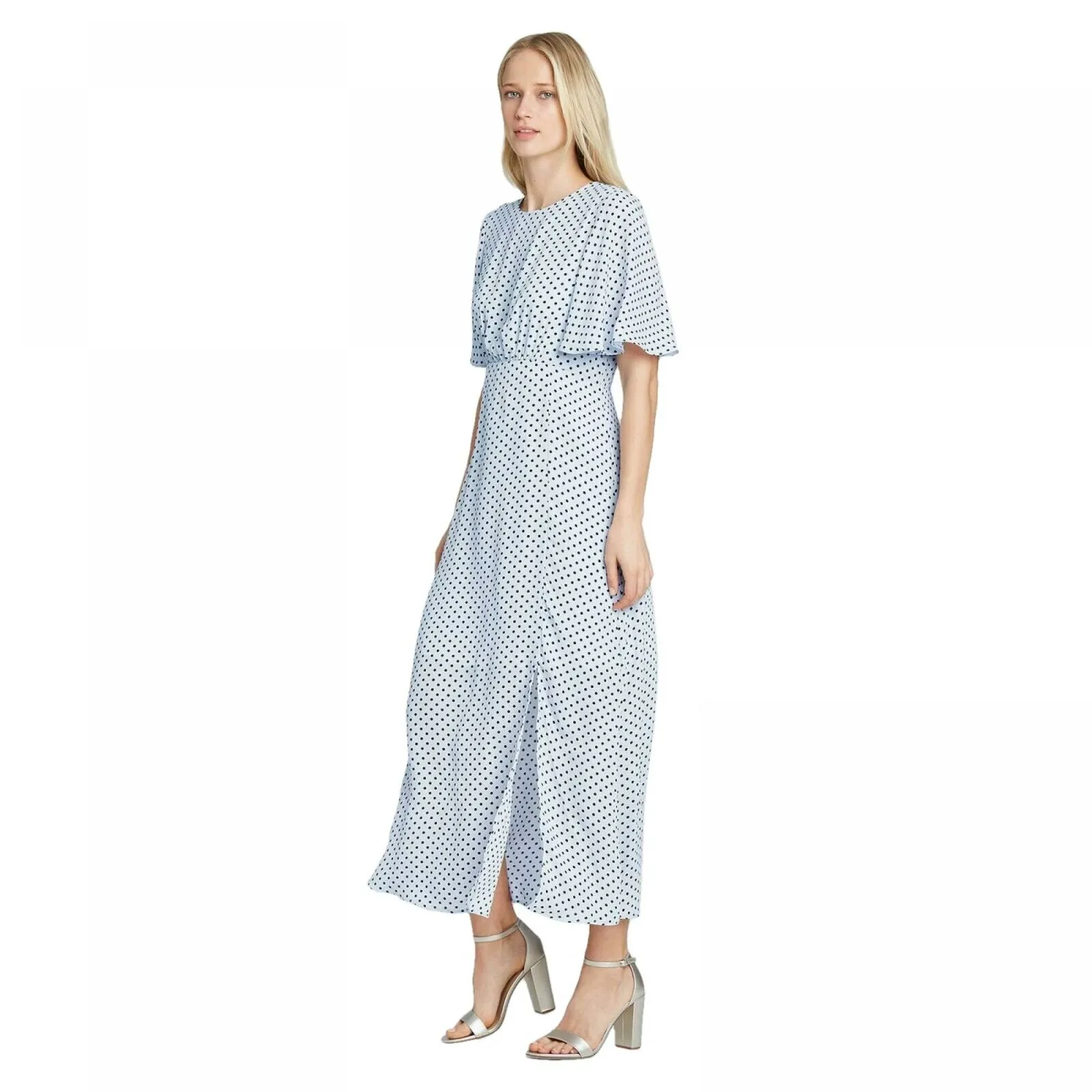 Who What Wear Women's Flutter Sleeve Paneled Maxi Dress