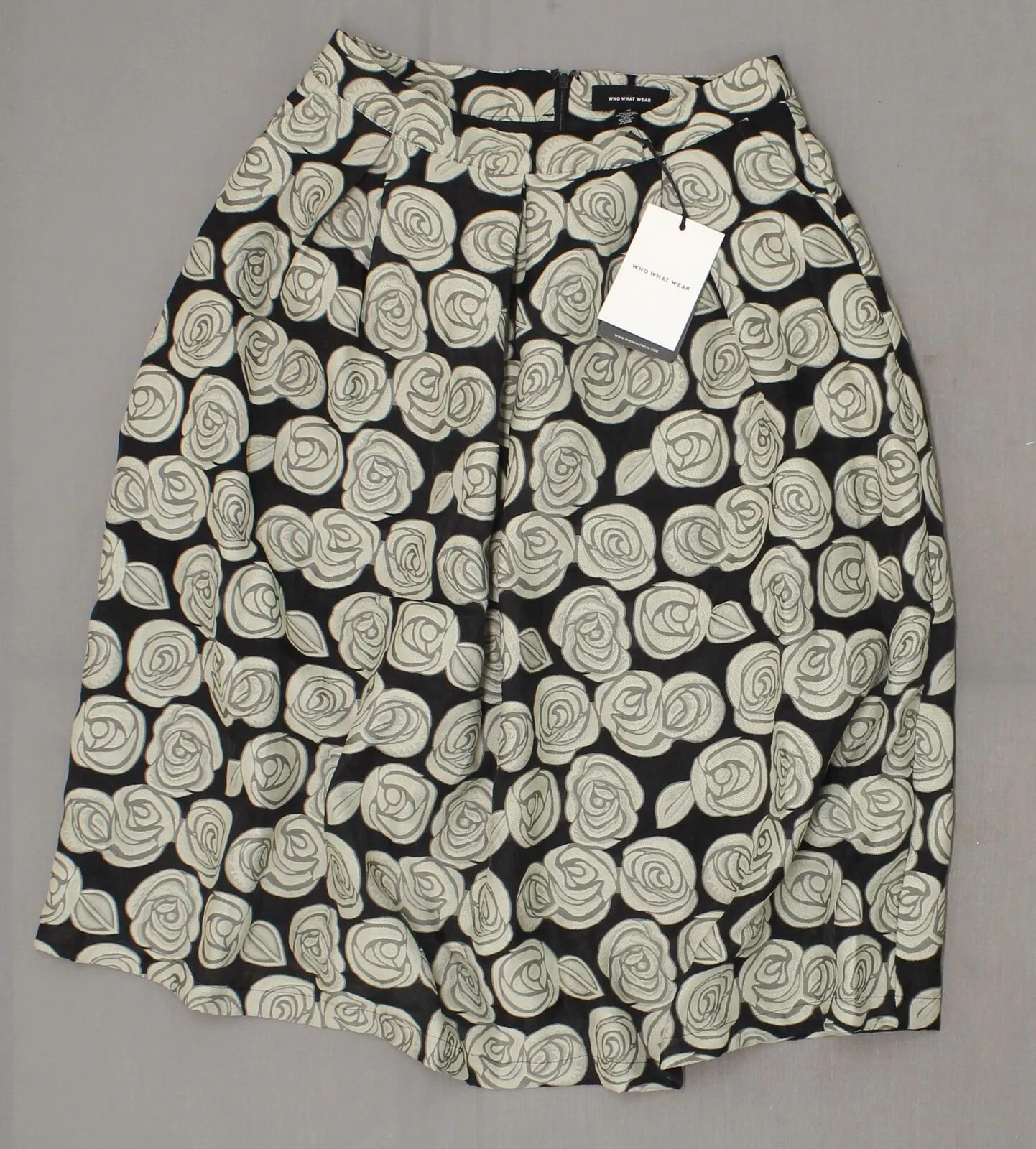 Who What Wear Women's Woven Floral Birdcage Midi Skirt