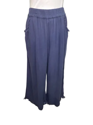 Wide Leg Elastic Waist Pant Navy