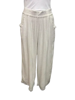 Wide Leg Elastic Waist Pant Oatmeal