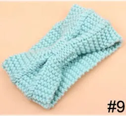 Winter New Fashion Solid Wool Warm Crochet Bow Headband For Lady Women Head Bands Knitting Headwraps Hair Accessories
