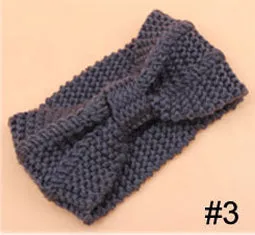 Winter New Fashion Solid Wool Warm Crochet Bow Headband For Lady Women Head Bands Knitting Headwraps Hair Accessories