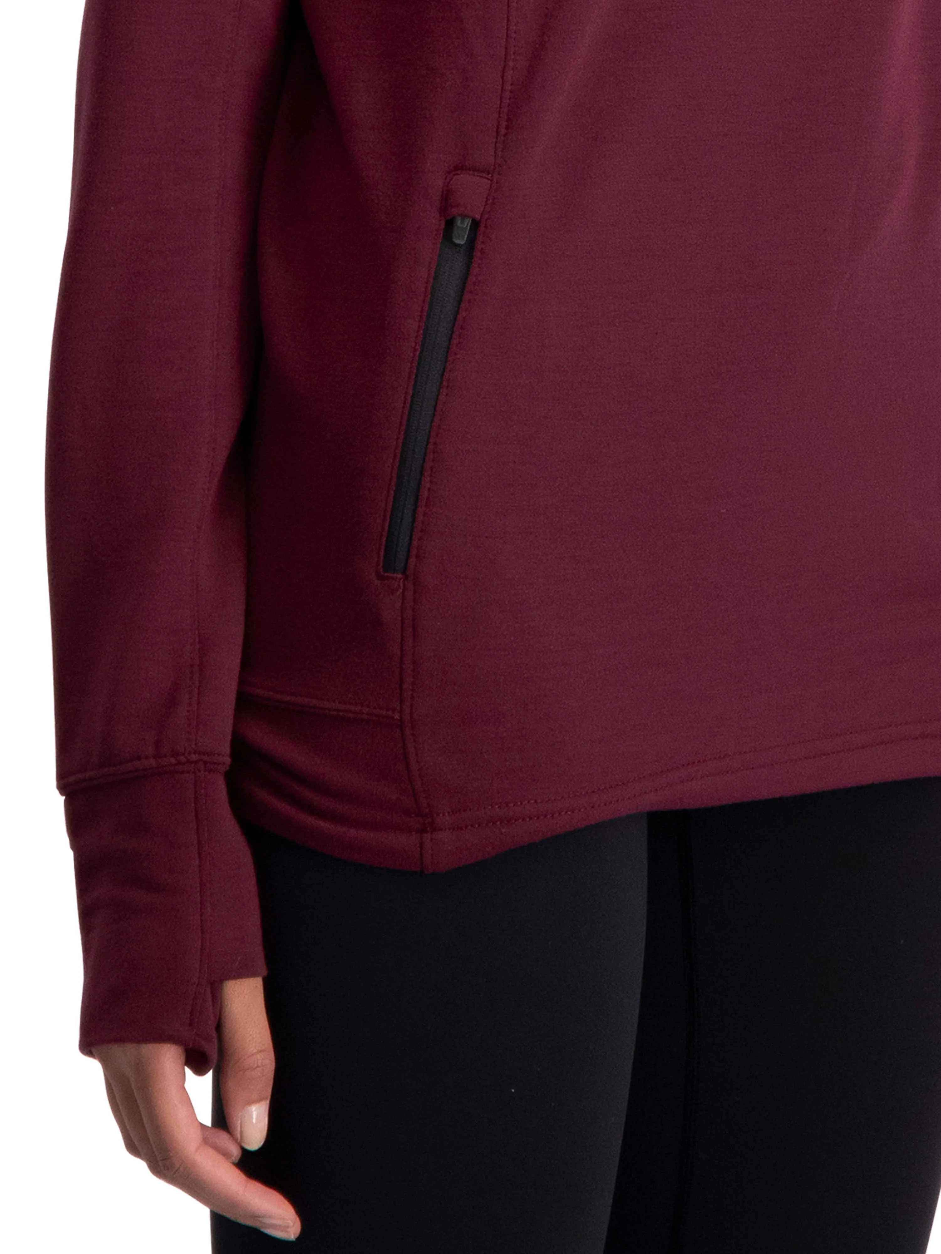 Women's Dry-Fit Running Pullover with Fleece Cowl Neck