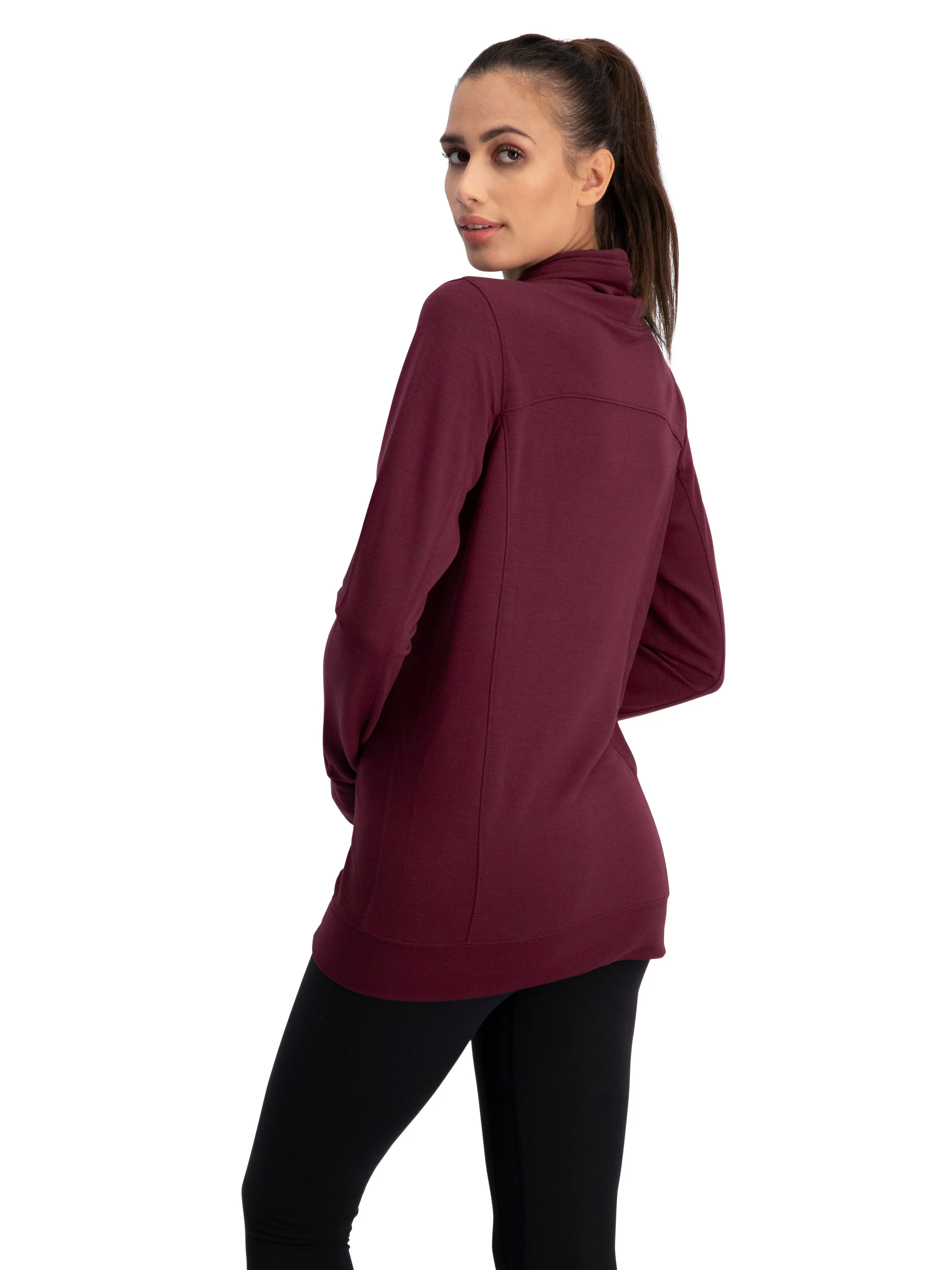 Women's Dry-Fit Running Pullover with Fleece Cowl Neck