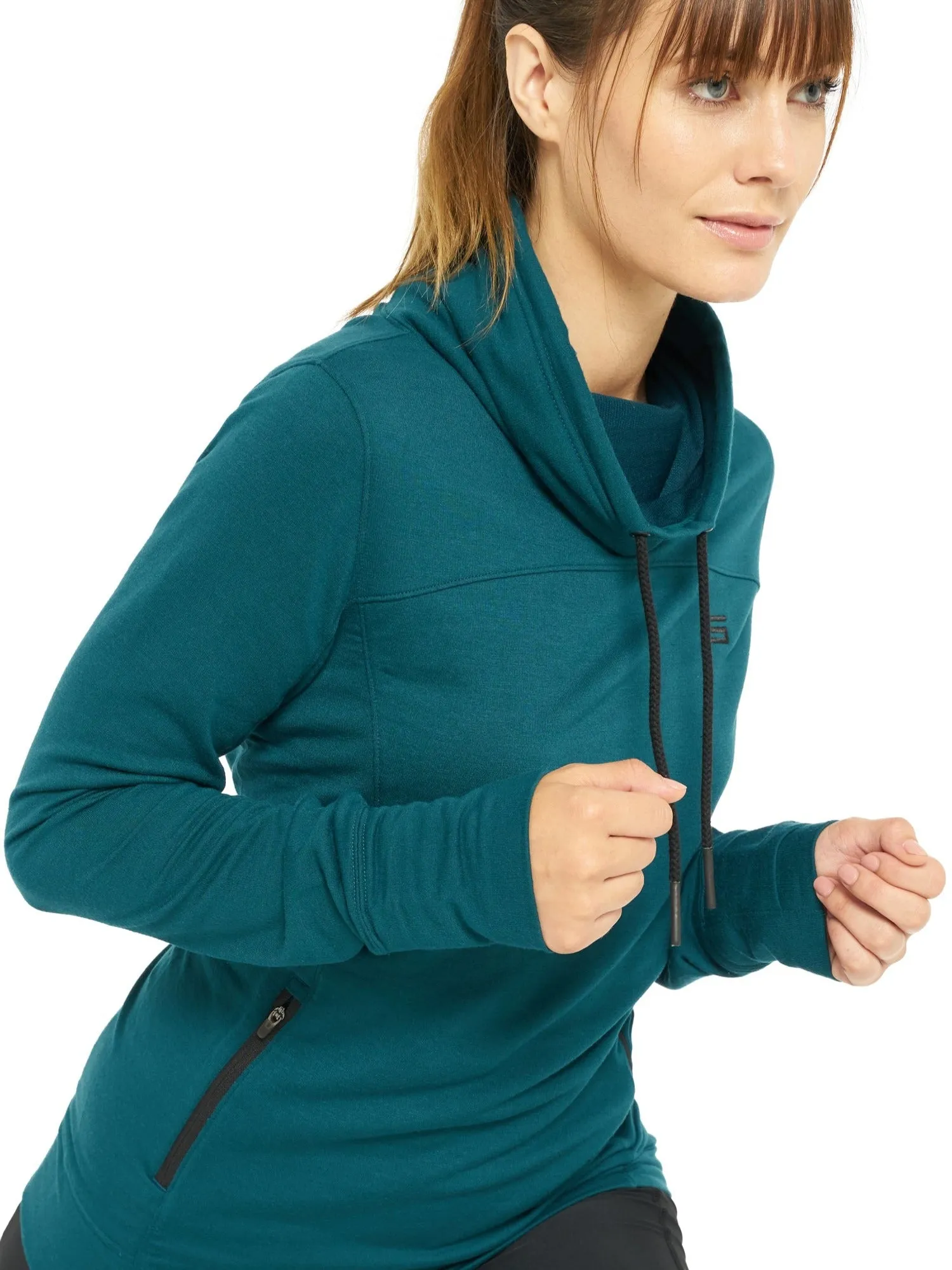 Women's Dry-Fit Running Pullover with Fleece Cowl Neck