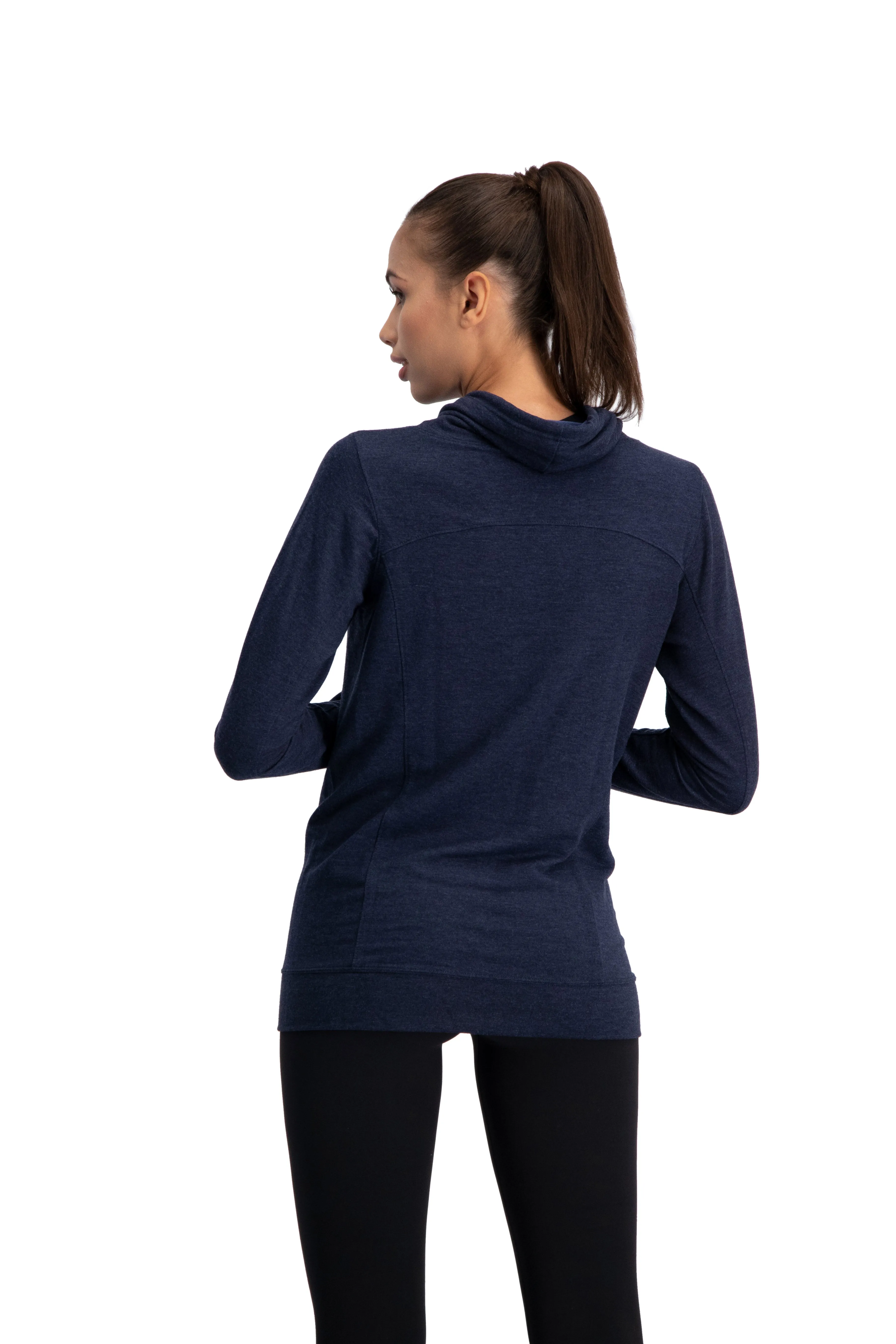 Women's Dry-Fit Running Pullover with Fleece Cowl Neck