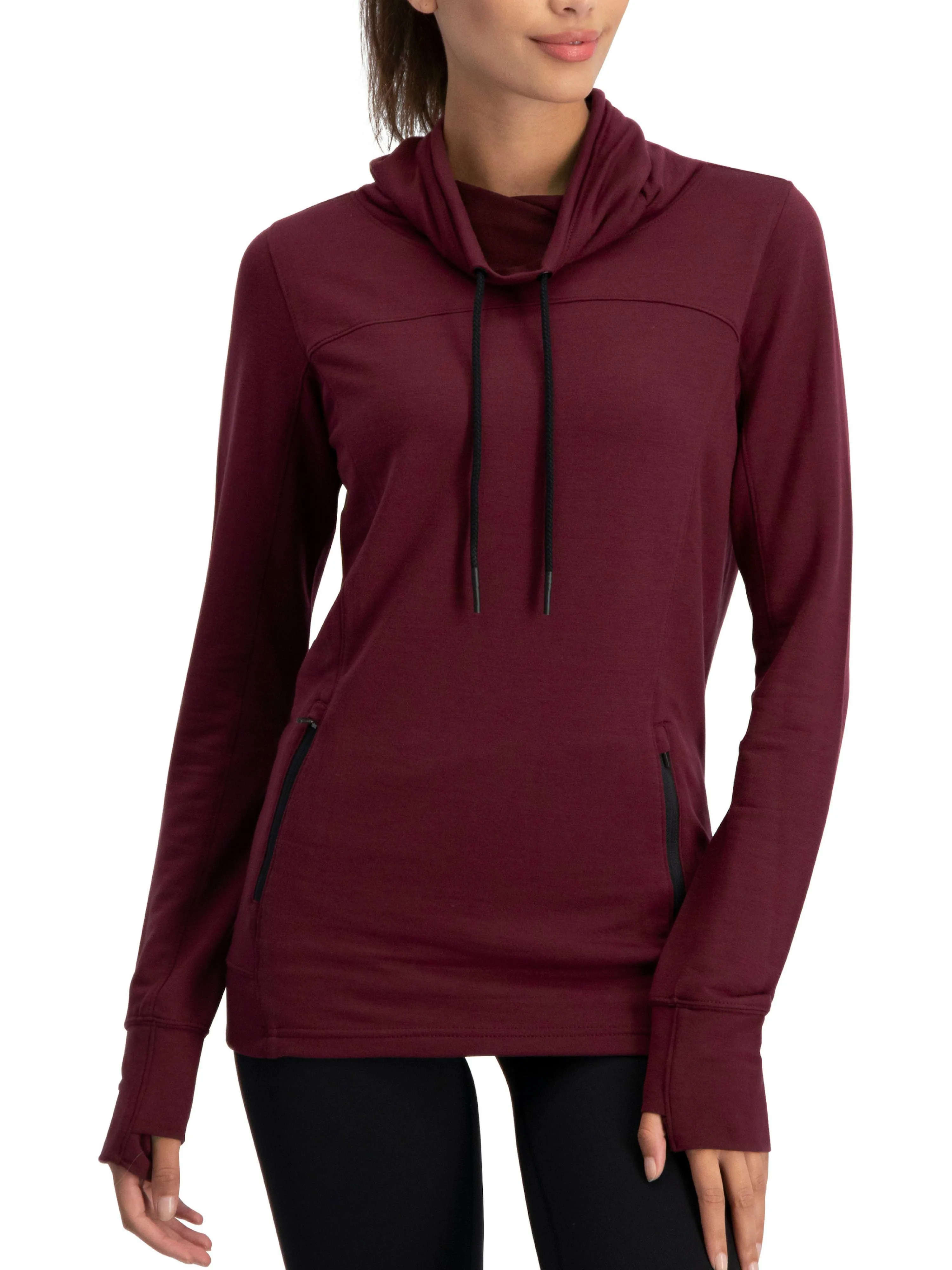 Women's Dry-Fit Running Pullover with Fleece Cowl Neck
