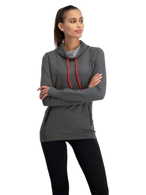 Women's Dry-Fit Running Pullover with Fleece Cowl Neck