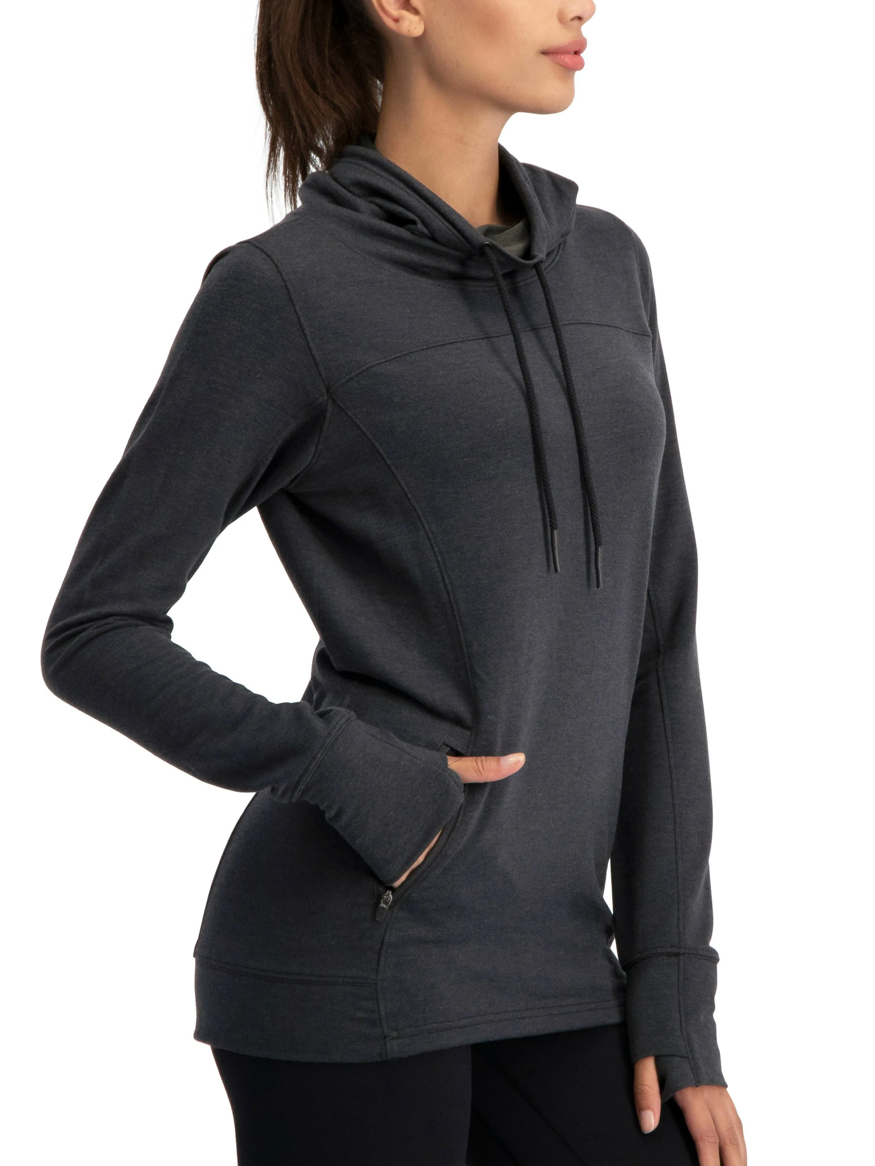 Women's Dry-Fit Running Pullover with Fleece Cowl Neck