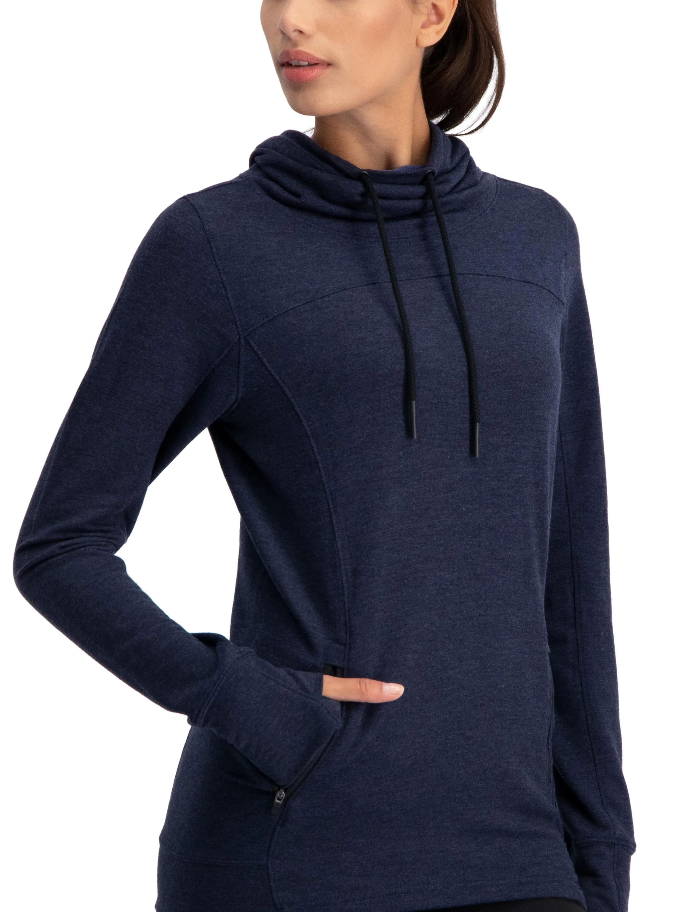 Women's Dry-Fit Running Pullover with Fleece Cowl Neck