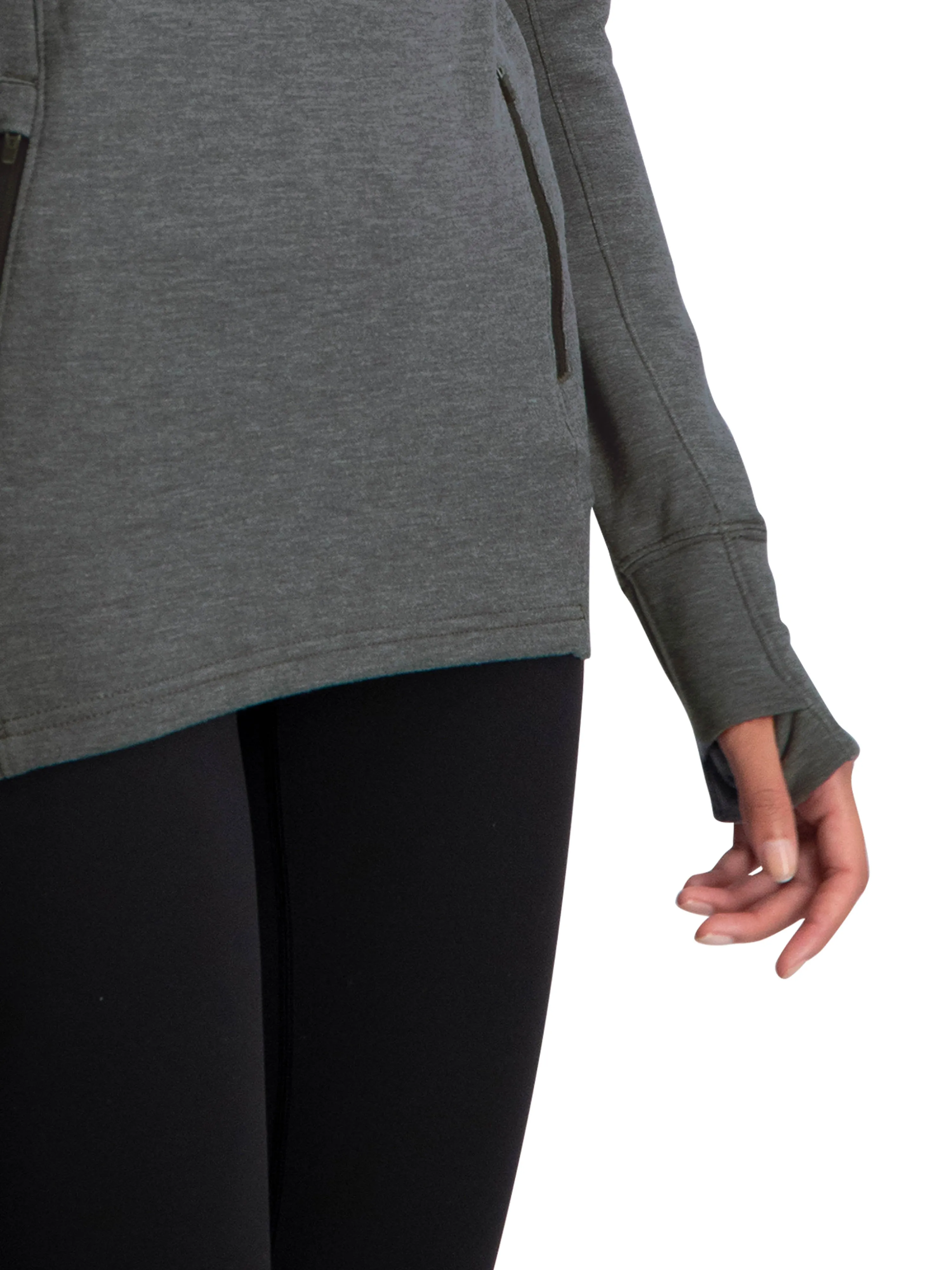 Women's Dry-Fit Running Pullover with Fleece Cowl Neck