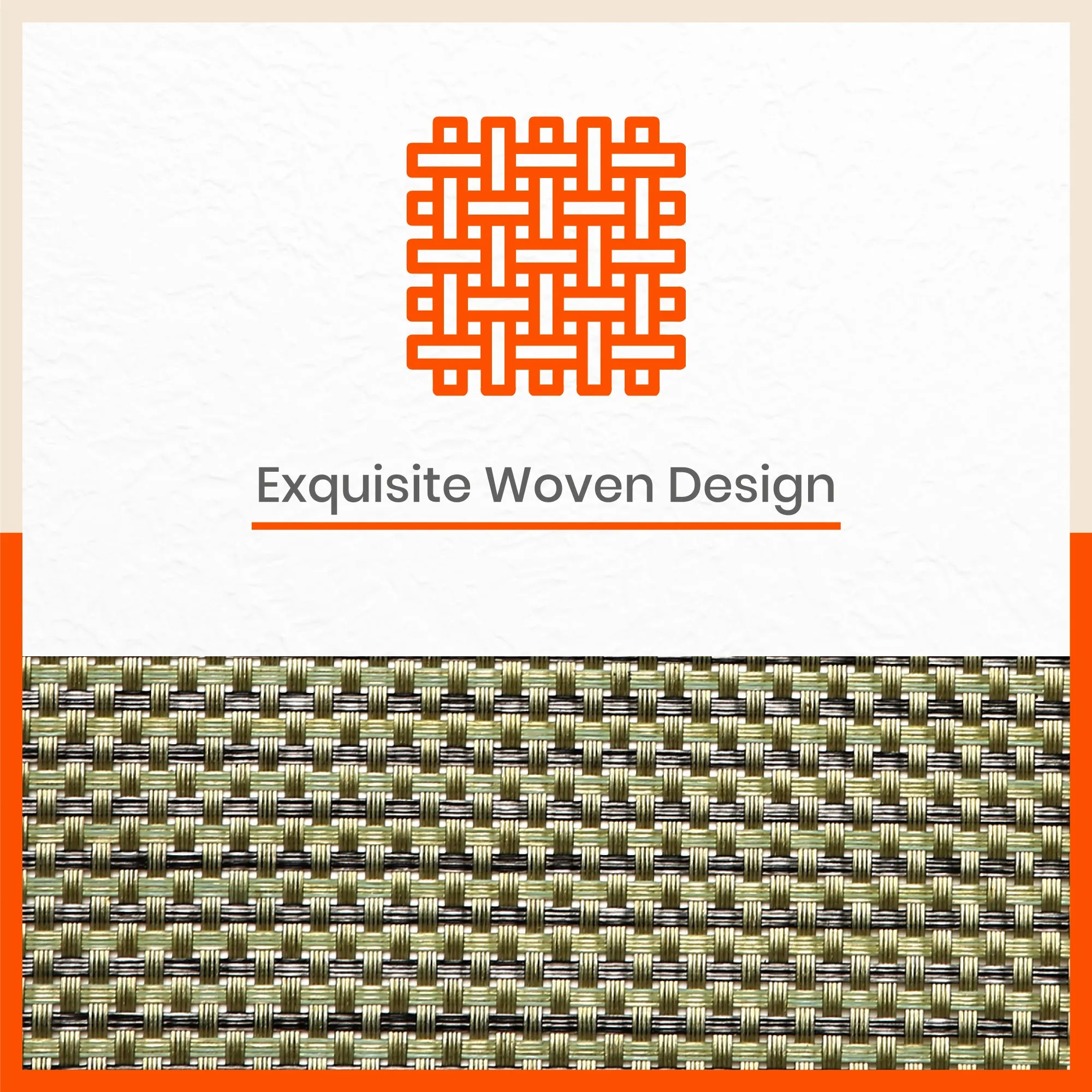 Woven PVC Table Mats / Placemats for Dining Table at Home (Adel - Set of 6)