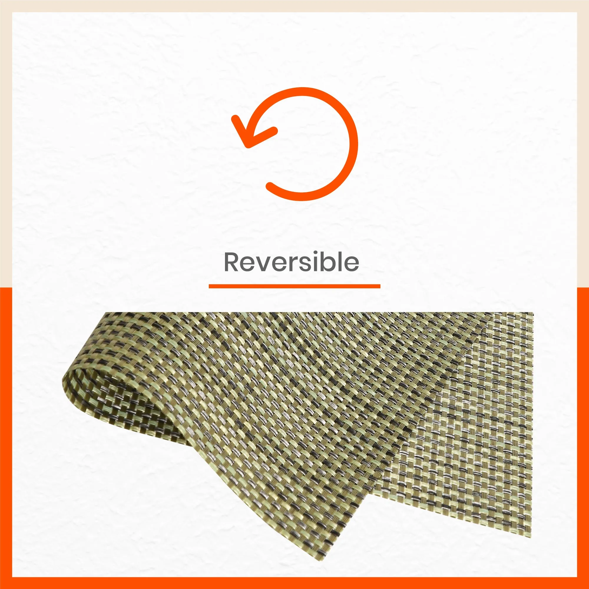 Woven PVC Table Mats / Placemats for Dining Table at Home (Adel - Set of 6)