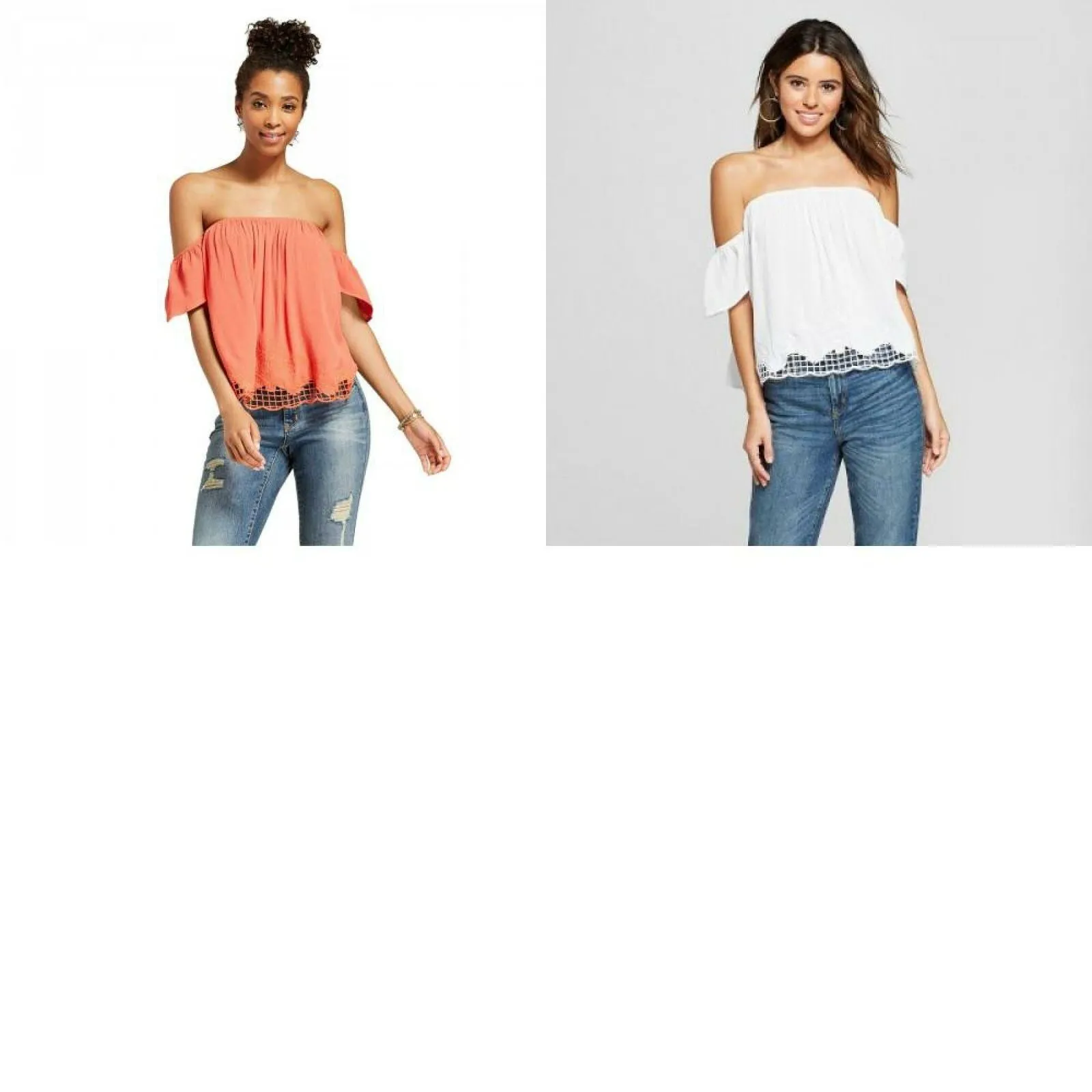 Xhilaration Women's Short Sleeve Off the Shoulder Top with Applique