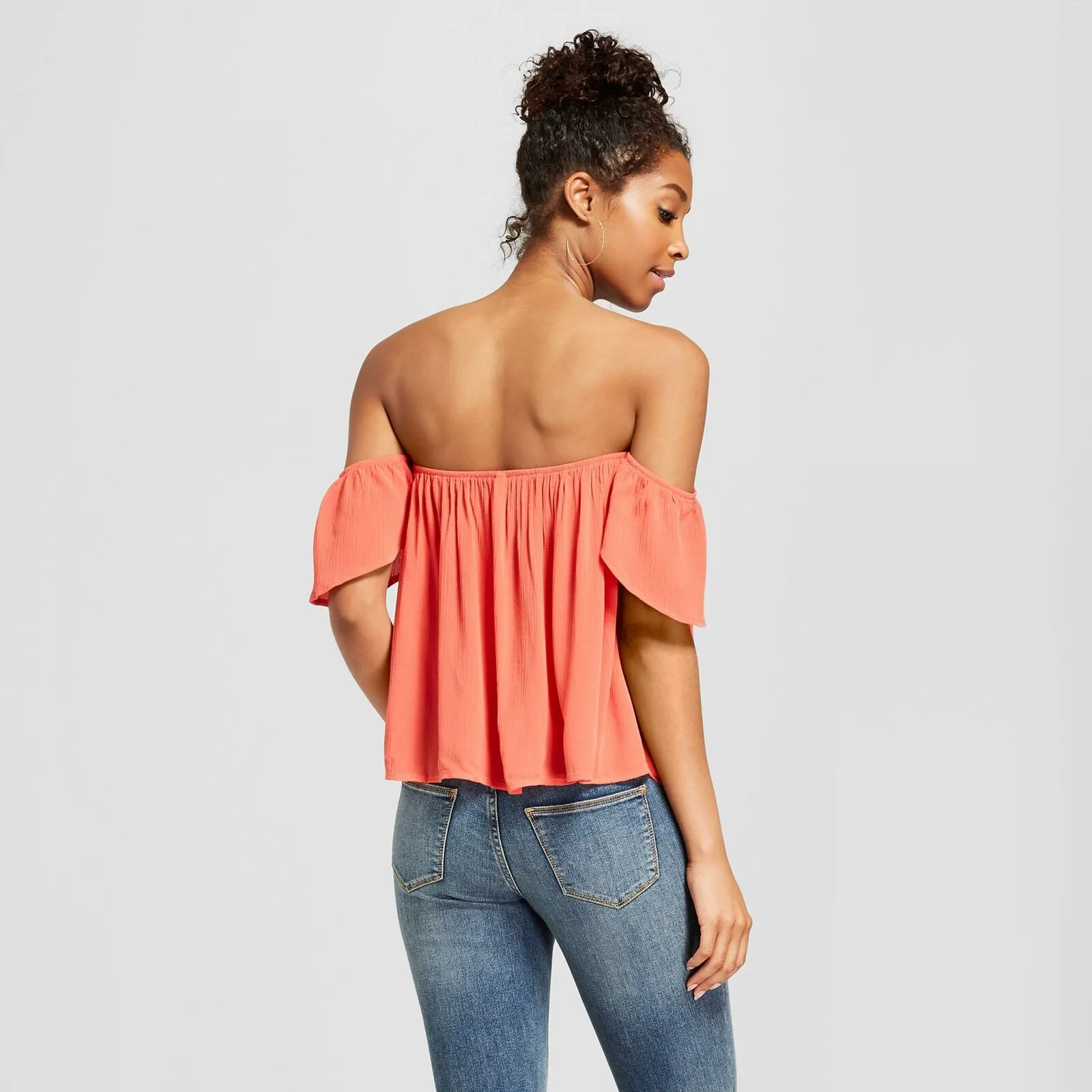 Xhilaration Women's Short Sleeve Off the Shoulder Top with Applique