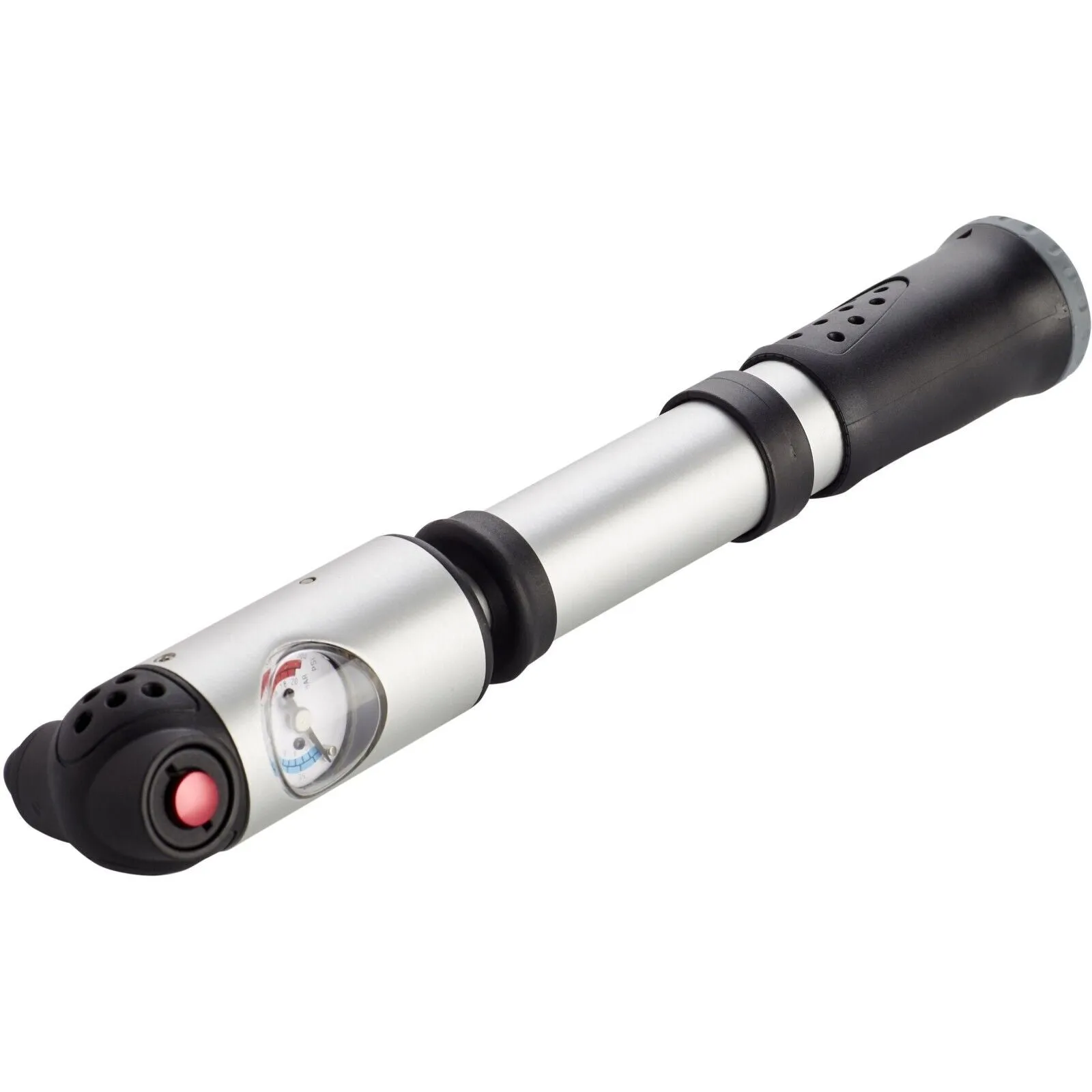XLC PU-A04 Dual Valve Mini Pump With Gauge - Silver