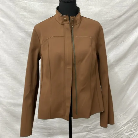 Yansi Fugel reversible faux suede jacket in moss or brown colors, size L