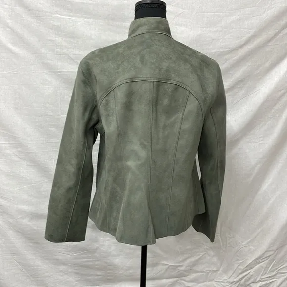 Yansi Fugel reversible faux suede jacket in moss or brown colors, size L