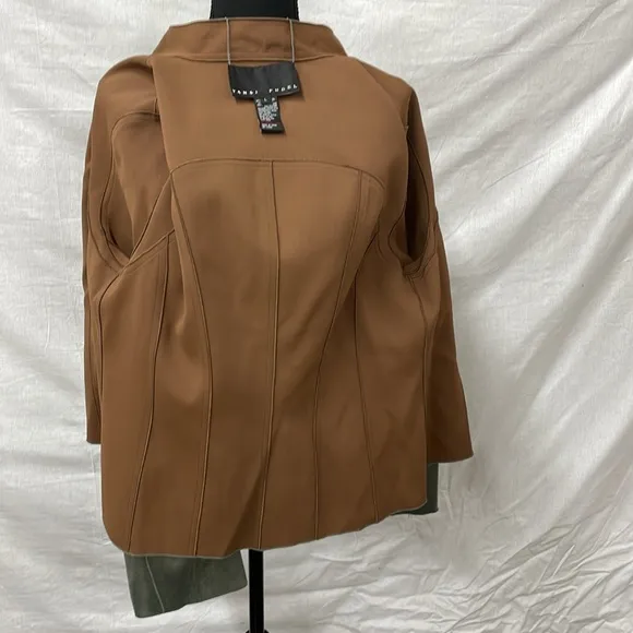 Yansi Fugel reversible faux suede jacket in moss or brown colors, size L