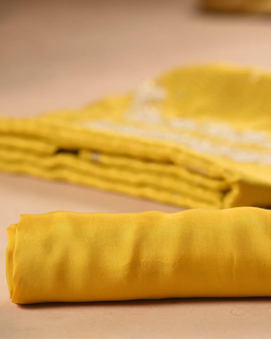 Yellow Silk Viscose Blend Woven With Embroidery Unstitched Suit Fabric Set With Silk Viscose Woven Dupatta