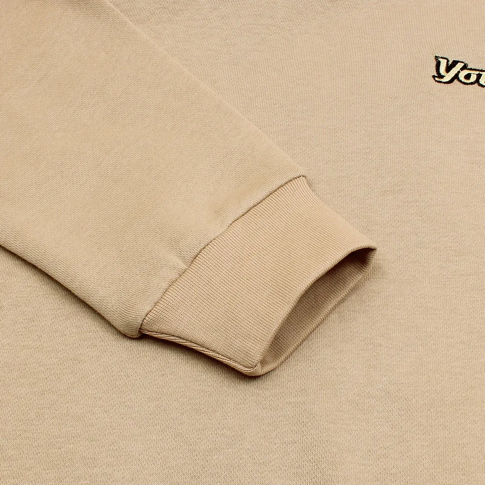 Young L.A Embroidered Beige Sweatshirt