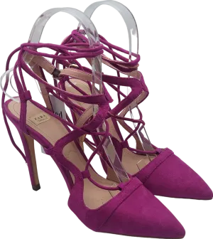 ZARA Purple Suede Laced Stilleto Pumps UK 3 EU 36 👠