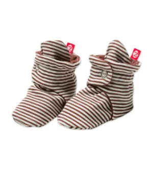 Zutano Chocolate Candy Stripe Booties